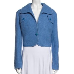 Carven sky blue cropped wool jacket